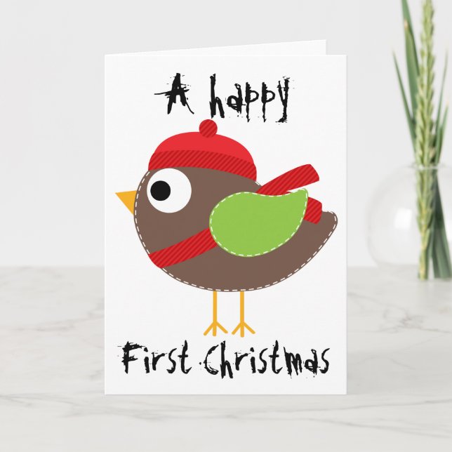 Carte de voeux de Noël - Oiseau de Noël (Devant)