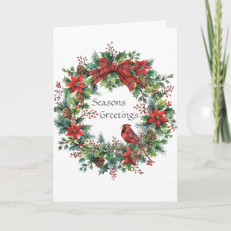 Carte de voeux de Noël Oiseau rouge