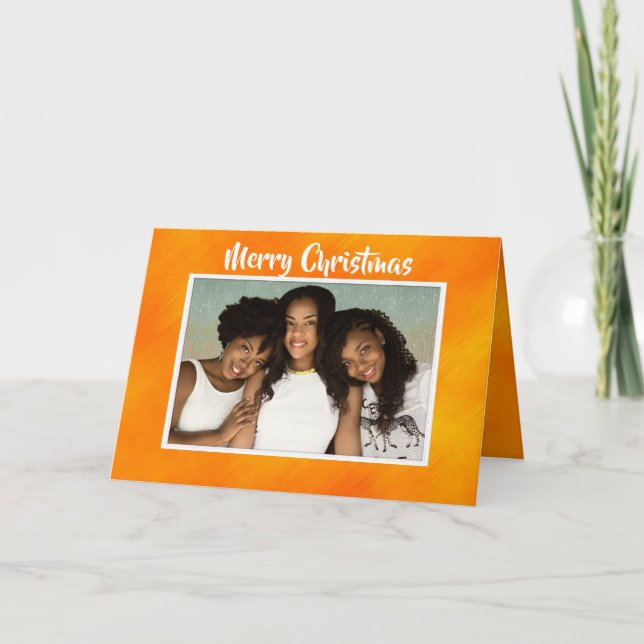 Carte de voeux de Noël Orange (Devant)