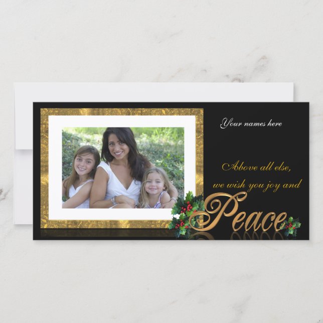 Carte de vœux de Noël Paix (Devant)