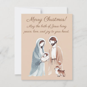 Carte de vœux de Noël Paix, Amour & Joie à la nais