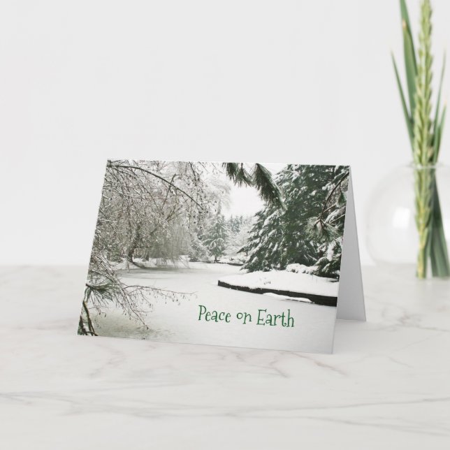 Carte de voeux de Noël Paix sur Terre (Devant)