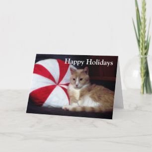 Carte de voeux de Noël Pepperment Cat