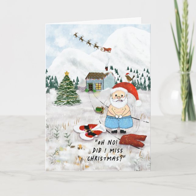 Carte de voeux de Noël père Noël (Devant)