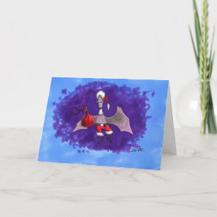 Carte de voeux de Noël père Noël Bat