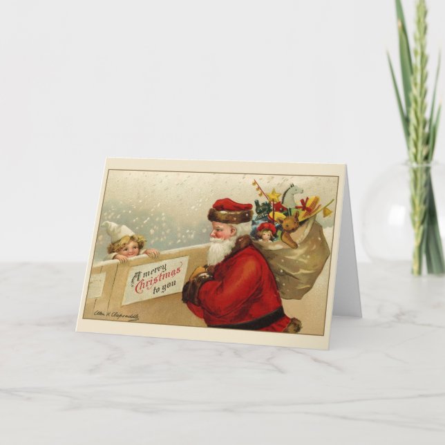 Carte de voeux de Noël Père Noël de Victoria (Devant)