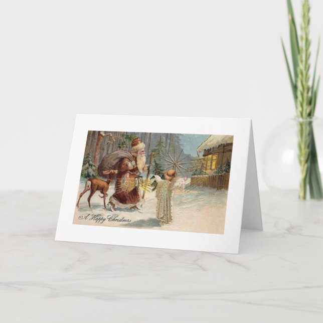 Carte de voeux de Noël Père Noël et Angel de Victo (Devant)