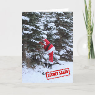 Carte de voeux de Noël Père Noël Secret amusant !