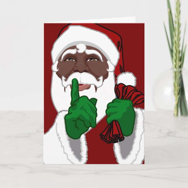 Carte de voeux de Noël personnalisée Black Père No (Devant)