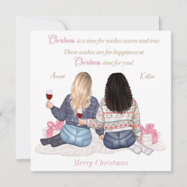 Carte de vœux de Noël personnalisée Joyeux Noël (Devant)
