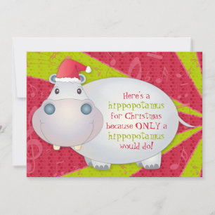 Carte de voeux de Noël personnalisée pour Hippo