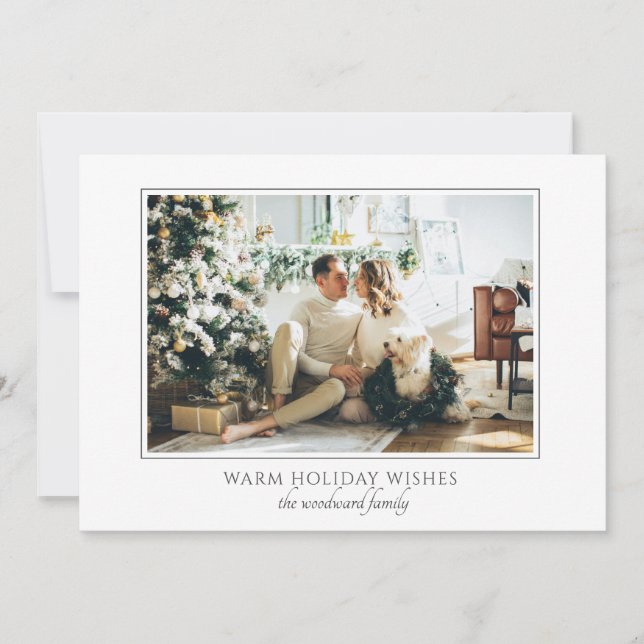 Carte de vœux de Noël photo de famille classique (Devant)