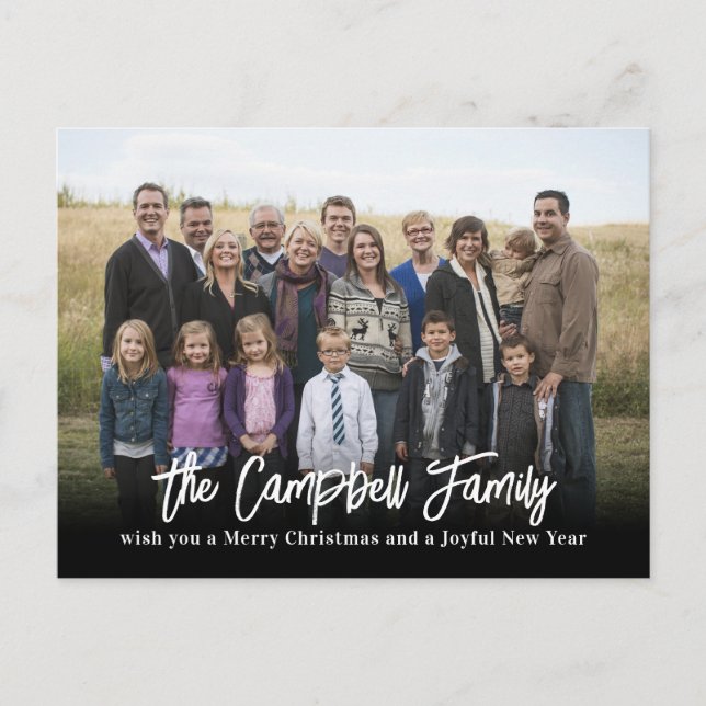 Carte de vœux de Noël photo de famille Fête de fin (Devant)
