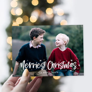 Carte de vœux de Noël photo la plus joyeuse dessin