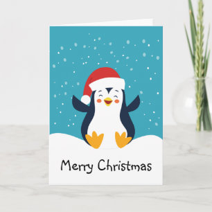Carte de voeux de Noël Pingouin mignonne