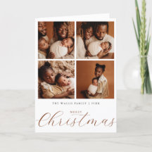 Carte de vœux de Noël pliée en forme de collage ph