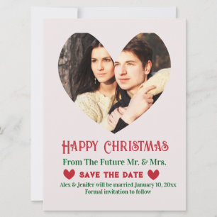 Carte de vœux de Noël pour annoncer un mariage en