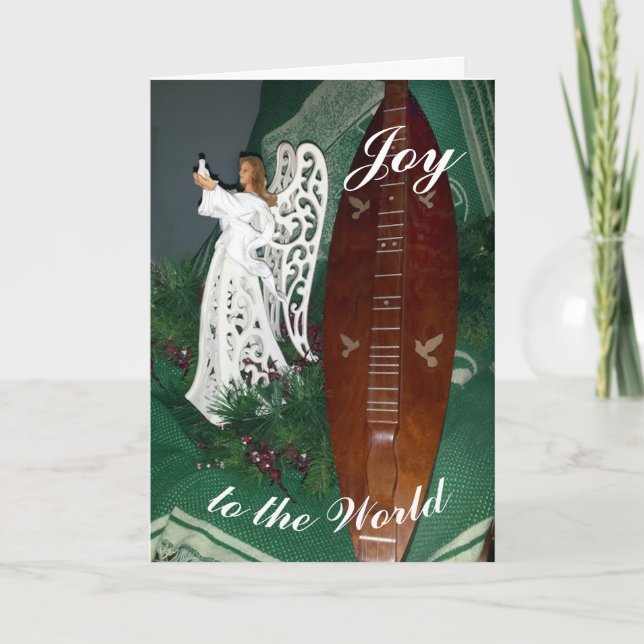 Carte de vœux de Noël pour cithare Angel et Mounta (Devant)