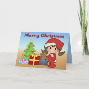 Carte de voeux de Noël pour filles