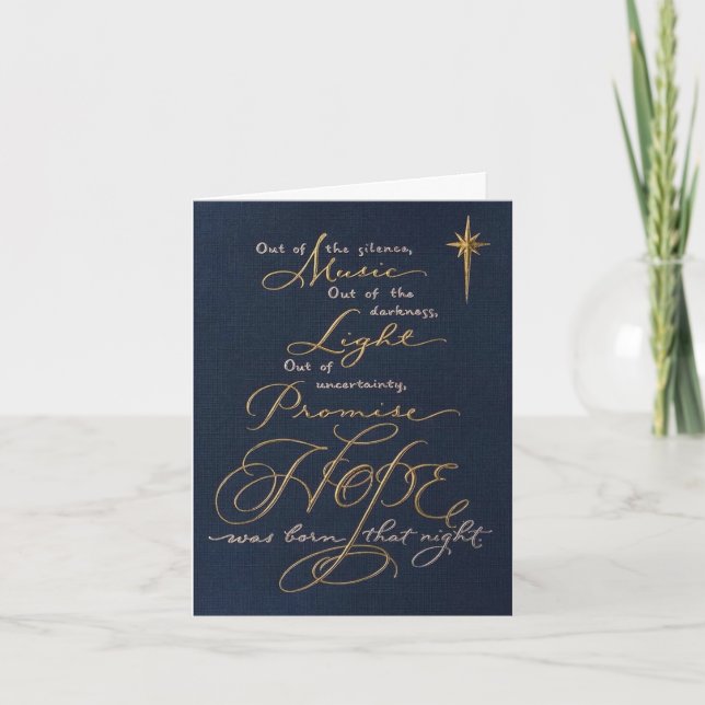 Carte de voeux de Noël pour la musique, la lumière (Devant)