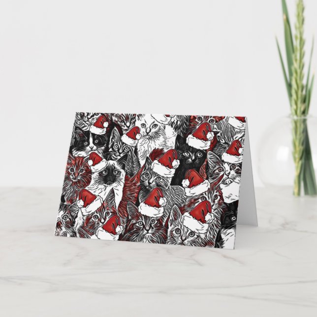 Carte de voeux de Noël pour les chats (Devant)