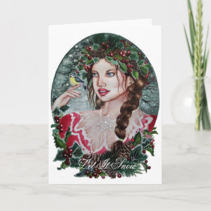 Carte de voeux de Noël pour les femmes d'hiver