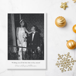 Carte de vœux de Noël pour mariage moderne minimal
