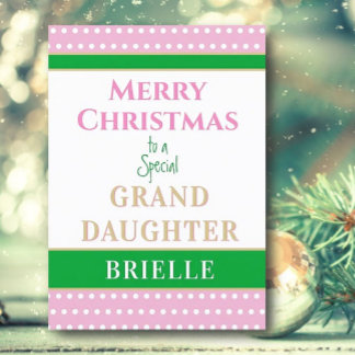 Carte de vœux de Noël pour petite-fille personnali