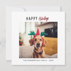 Carte de vœux de Noël pour photo de famille et ani