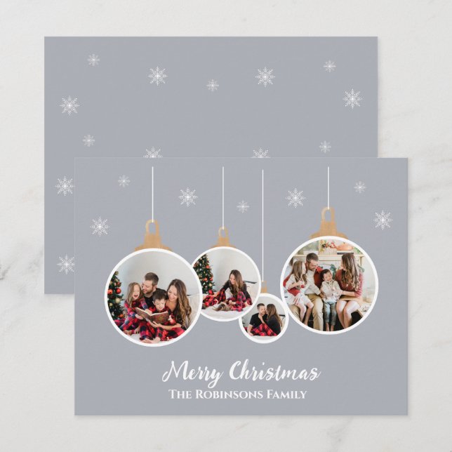 Carte de vœux de Noël pour photos de famille (Devant / Derrière)