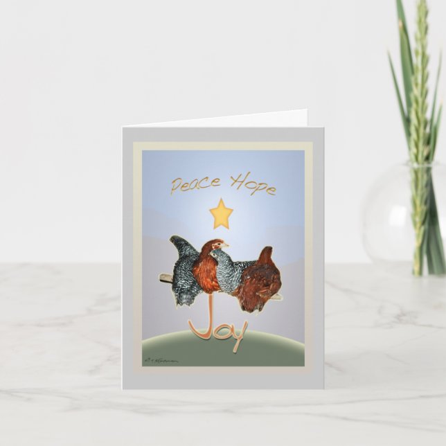Carte de vœux de Noël pour poulets de jardin (Devant)