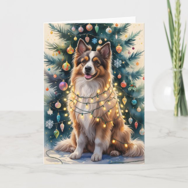 Carte de voeux de Noël Puli Dog (Devant)