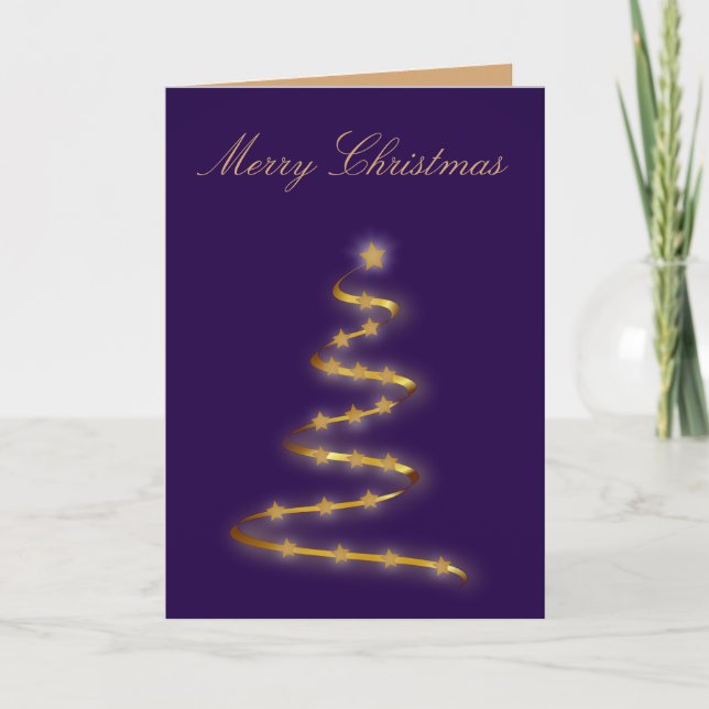 Carte de voeux de Noël Purple & Gold (Devant)