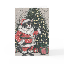 Carte de voeux de Noël Purr-parfaitement Grumpy