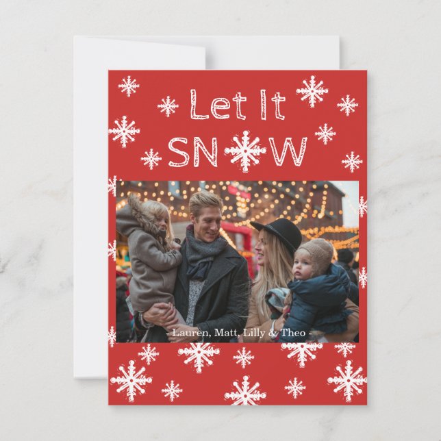 Carte de vœux de Noël Qu'il neige (Devant)