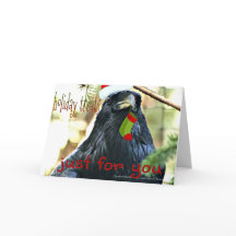 Carte de voeux de Noël Raven Funny
