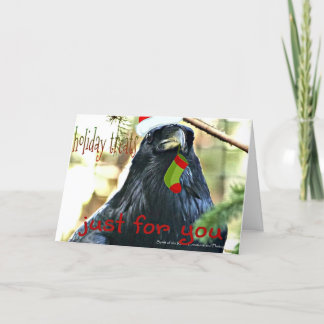Carte de voeux de Noël Raven Funny