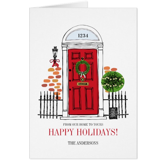 Carte de voeux de Noël Red Holiday (Devant)
