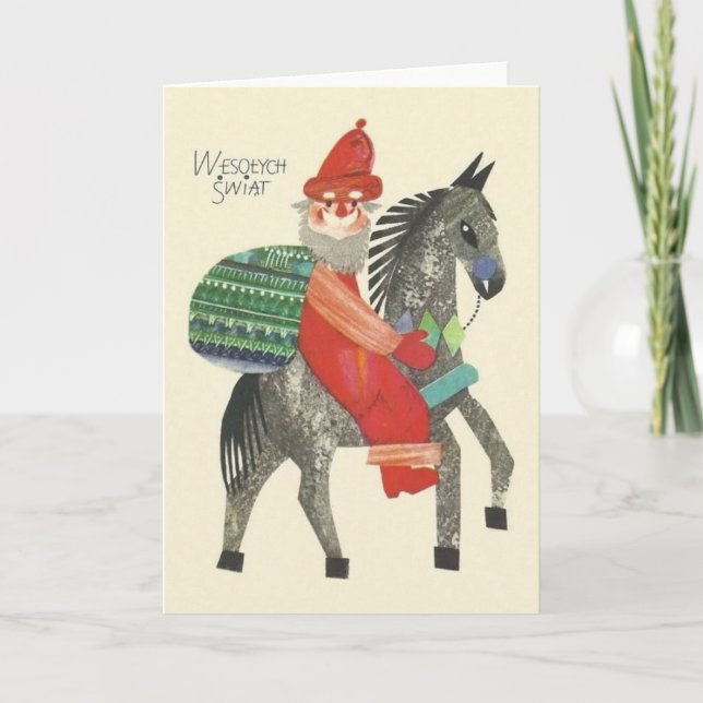 Carte de voeux de Noël rétro polonais (Devant)