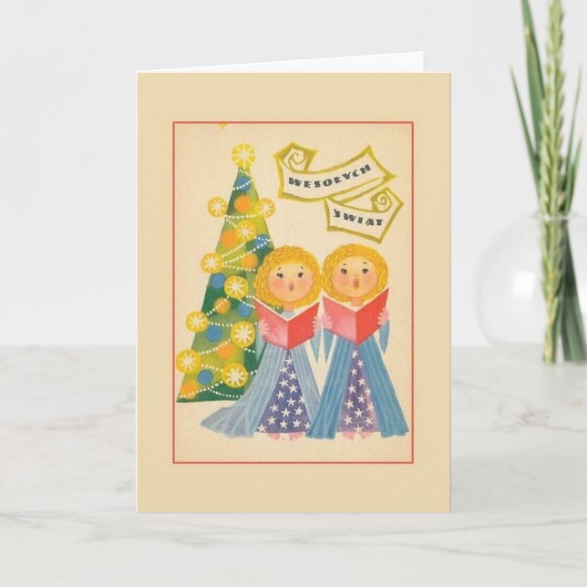Carte de voeux de Noël rétro polonais (Devant)