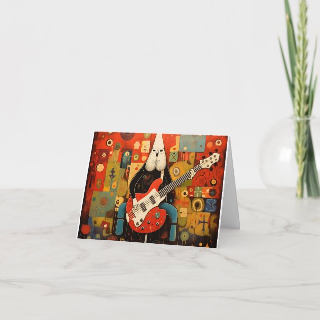 Carte de vœux de Noël Rock and Roll du Père Noël (Devant)