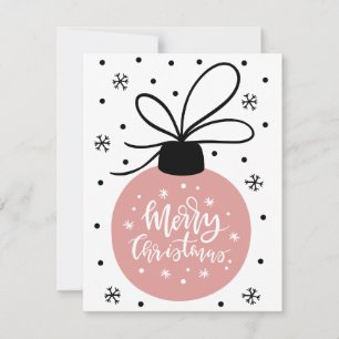 Carte de voeux de Noël rose