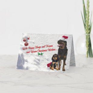 Carte de voeux de Noël Rottweiler