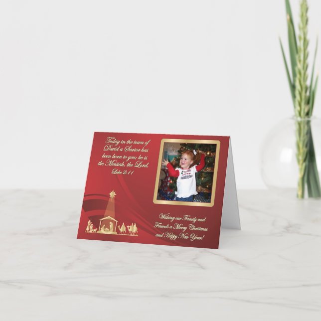 Carte de voeux de Noël rouge (Devant)