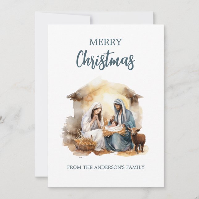 Carte de voeux de Noël - Sainte Famille (Devant)