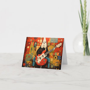 Carte de vœux de Noël Santa Rock and Roll