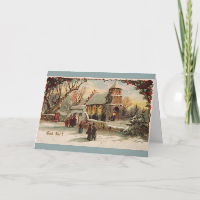 Carte de voeux de Noël scandinave vintage (Devant)