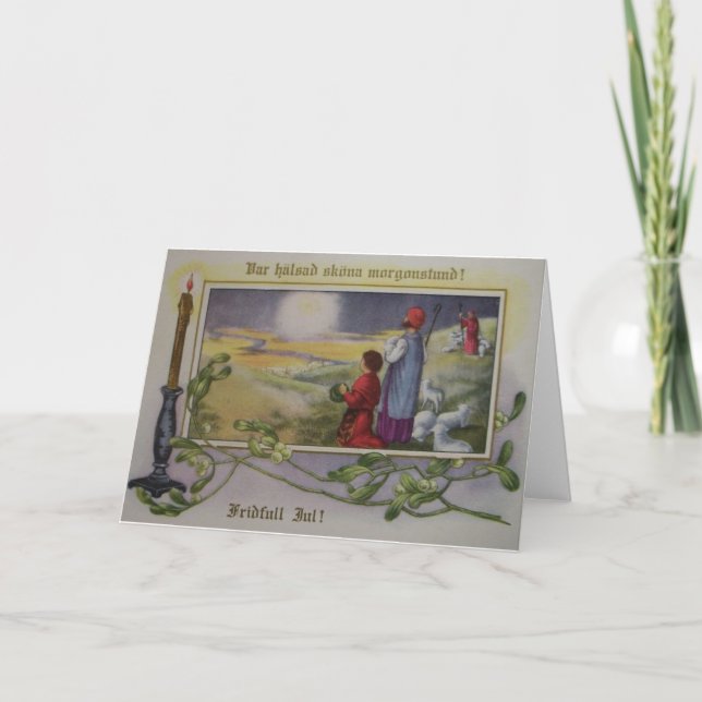 Carte de voeux de Noël scandinave vintage (Devant)