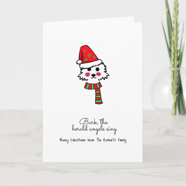 Carte de voeux de Noël Scottie Dog personnalisée (Devant)
