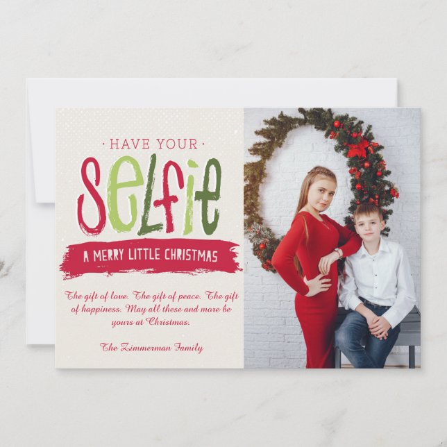 Carte de voeux de Noël Selfie (Devant)